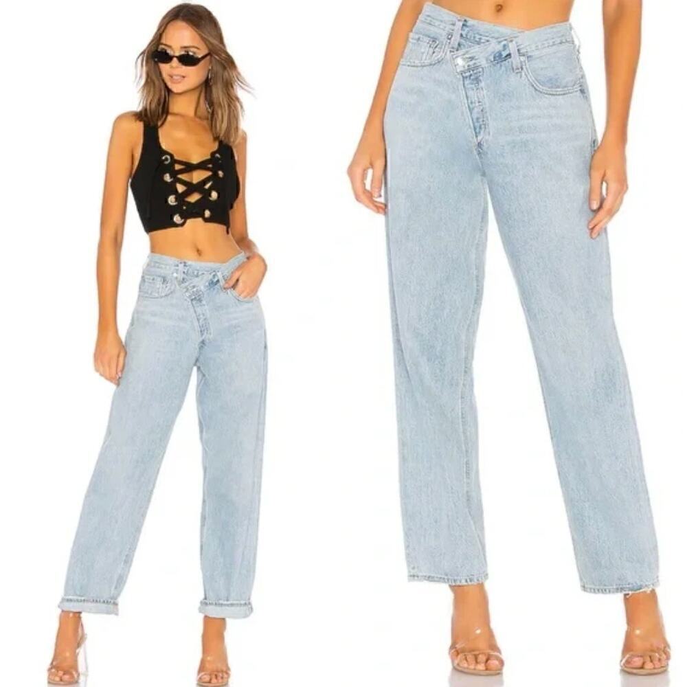 REVOLVE Agolde Criss Cross Upsized Straight Leg Jeans Women's Size 24